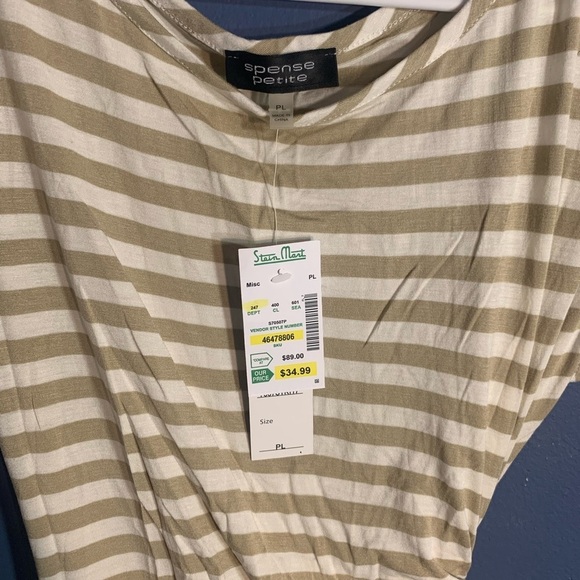 Tan and white stripped dress size PL - Picture 5 of 11